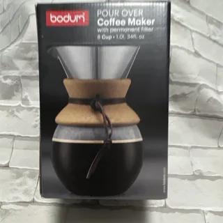 Photo of BODUM Pour Over Coffee Maker, Glass, Permanent Filter, 8 Cup 1.0L Clear