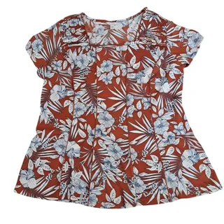 Photo of Cato Est. 1946 Women's Rust Floral Blouse Size 18/20W