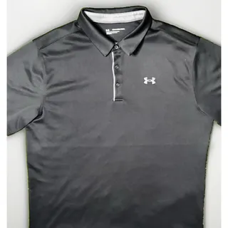 Photo of Under Armour Tech Polo Shirt Mens 2XLT Black Textured Athletic Golf EUC