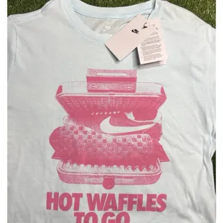 Photo of Nike Hot Waffles To Go Graphic Tee Men's M Light Blue Sneaker Print NWT
