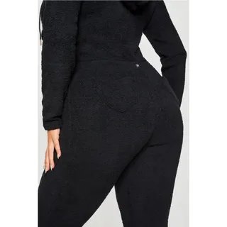 Photo of Yitty Fabletics Womens 3X Lizzo Pet Me Heart Pocket Cozy Fleece Romper Black