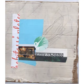 Photo of Original Mixed Media Modern Art Collage "Belonoid" 8.5x9" Signed