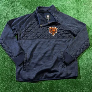 Photo of Chicago Bears Women’s G-III Quilted 1/2 Snap Pullover Jacket Size Medium Fleece