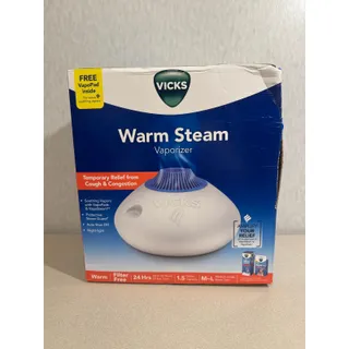 Photo of Vicks Warm Steam Vaporizer Humidifier 1.5 Gal Filter Free Night Light White New