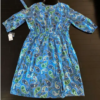 Photo of Croft & Barrow Midi Shirt Dress in Blue Paisley - XXL- NEW