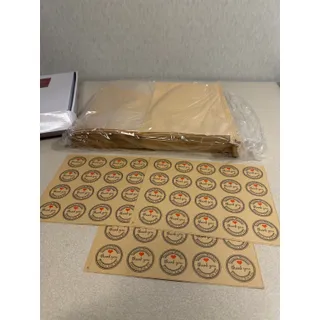 Photo of GOULIKFUL 50 Pack XL Large Kraft Paper Cookie Bakery Bags + Thank You Stickers