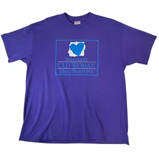 Photo of Vintage 1992 Jenny Joseph Wear Purple T Shirt XL Hanes USA Single Stitch 90s