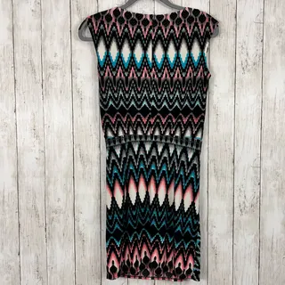 Photo of Laundry By Shelli Segal Blue Black Pink Abstract Sleeveless Knee Length Dress 2