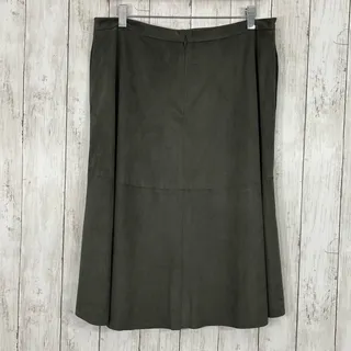 Photo of Vince Camuto Fully Lined Flowy Modest A-Line Midi Skirt Pockets Sage Green 12 