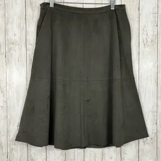 Photo of Vince Camuto Fully Lined Flowy Modest A-Line Midi Skirt Pockets Sage Green 12 