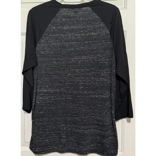 Photo of Canvas Women's Black Marbled Baseball Raglan Quarter Sleeves Hope + Love Size XL