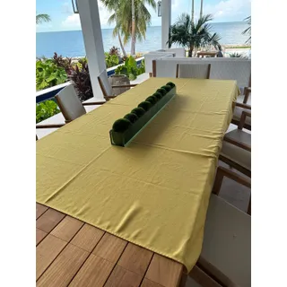 Photo of Vintage Tablecloth Gold Yellow 104" x 59" Rectangle