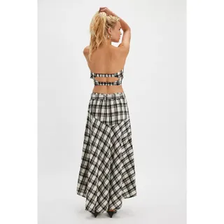 Photo of New FREE PEOPLE After You Set MAXI SKIRT + CROP TOP $168 LARGE Black & White