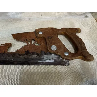 Photo of 🔥Plasma Cut Handsaw Wall/Table Art Boat Fishermen Scene Awesome🔥