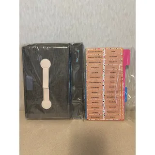 Photo of DOFFICE Greeting Card Organizer Box Fabric w/ Removable Occasion Dividers New