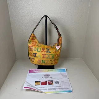 Photo of Dooney Bourke Vintage Y2K Grafica small hobo banana bag Doodle Graffiti crayon