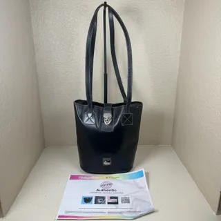 Photo of EUC Dooney Bourke Little Bucket Bag Purse Shoulder Black Leather with COA
