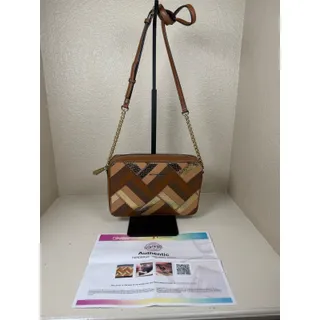 Photo of Michael Kors Jet Set Travel East West crossbody bag gold tone hardware EUC & COA