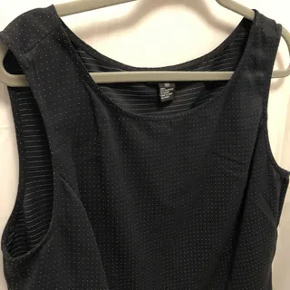 Photo of Focus 2000 Blouse Women Size 16W Navy Polka Dot Shell Tank Comfort Career Wear