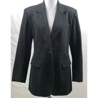 Photo of Bice Blazer Women Size 6 Gray 100% Wool One Button Suit Coat Jacket Career