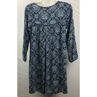 Photo of American Eagle Outfitters Tunic Dress Women Small Blue Floral V-Neck Pleated