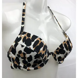 Photo of Victoria's Secret Bikini Top Women 34C Animal Print Bandeau Halter Underwire Pad