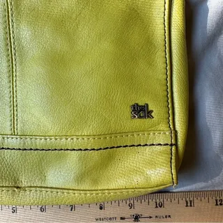 Photo of The Sak Y2K 100% Leather Small Yellow Shoulder Bag