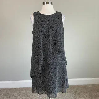 Photo of Ralph Lauren Black and White Dress Polka Dot Chiffon A-Line Mini Size 8P
