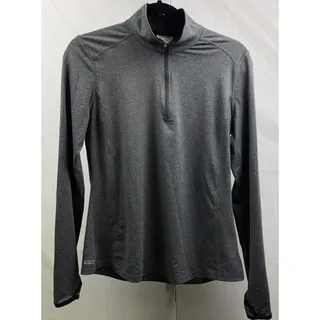 Photo of Danskin Now Jacket Women S Gray 1/4 Zip Top Thumb Holes Stretch Activewear Mock