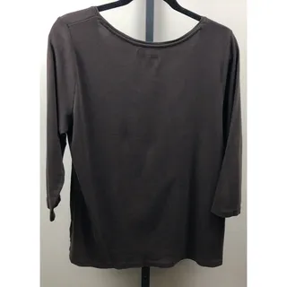 Photo of Charter Club Luxury Top Women 1X Brown 3/4 Sleeve Tee 100% Pima Cotton Stretch