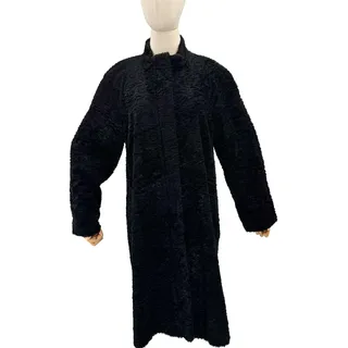 Photo of Vintage 90s Utex Design Black Faux Persian Lamb Fur Coat