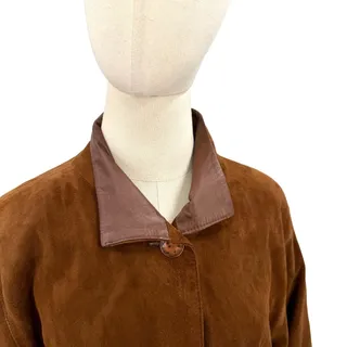 Photo of Vintage 80s Brown Suede Oversized Swing Coat