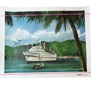 Photo of Vintage Carnival Cruise Line "Carnivale" Ship Art Print by C.S. Allen 14x11
