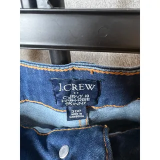 Photo of J.Crew Curvy High Rise Skinny Jeans 30P Button Fly Blue