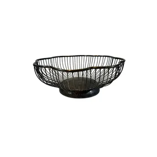 Photo of Vintage Silver Plated Wire Bread Basket Fruit Bowl Scalloped Edges Daisy Shaped