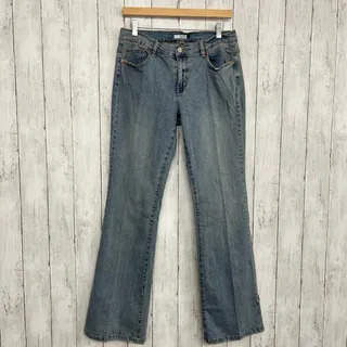 Photo of Tint Stretch Bootcut Beaded Jeans Size 8  Faded Wash Denim Distressed Worn