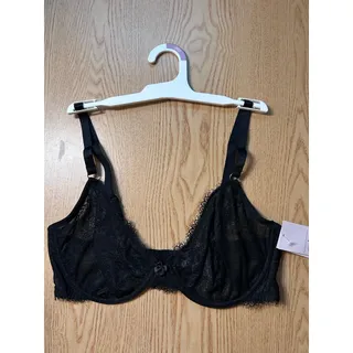 Photo of New Women Auden Sexy Lacey Unlined Comfort wire Demi Coverage Bra Black size 36D