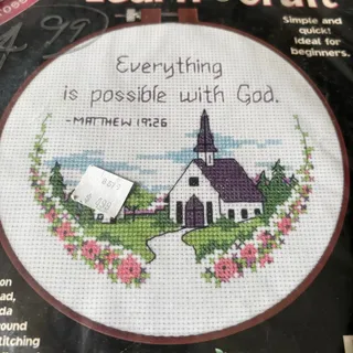 Photo of Everything Is Possible Vintage Counted Cross Stitch Kit by Dimensions - 1998