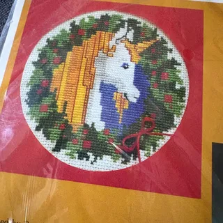 Photo of Enchanted Unicorn Vintage Counted Cross Stitch Kit by The Creative Circle - 1982