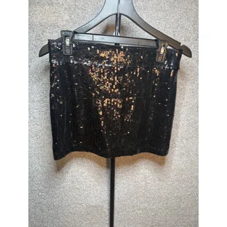 Photo of Forever 21 Womens M Black Sequin Mini Skirt Party Y2K