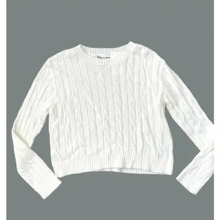 Photo of Cotton Emporium Girls Ivory Cable Knit Sweater Small New