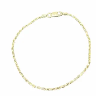 Photo of Vintage Sterling Silver Twisted Herringbone Chain Bracelet