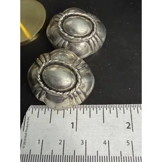 Photo of Taxco Mexican Sterling Silver Domed Clip On Earrings Marked 925 Mexico