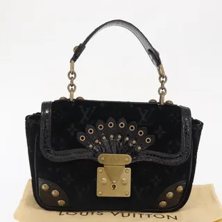 Photo of Louis Vuitton Monogram Velours Irvine Handbag Black