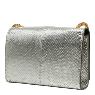 Photo of Saint Laurent Kate Small Chain Shoulder Bag Silver Gold Python