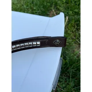 Photo of BlackJak Refinery Clincher V-Shaped Browbands - Brown with Silver size Full
