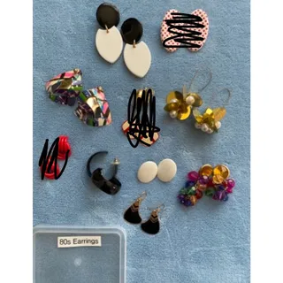 Photo of Lot of 80s Earrings Fashion Costume Jewelry