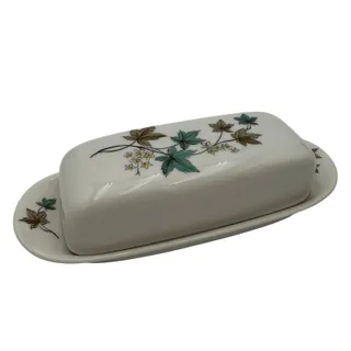 Photo of Vintage Butter Dish Woodbine by Syracuse Carefree Fine China 1960's 1/4 lb