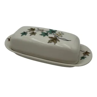 Photo of Vintage Butter Dish Woodbine by Syracuse Carefree Fine China 1960's 1/4 lb