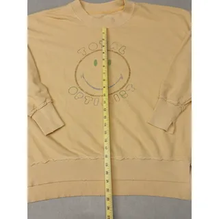 Photo of Aries (XS) Yellow Long Sleeve Stretch Pullover Sweatshirt